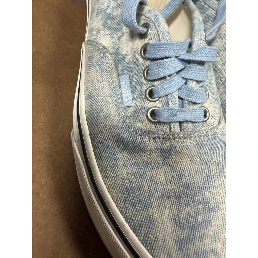 Vans Authentic Acid‎ Wash Light Blue Denim Low Top Sneakers Womens 9 Mens 7.5
